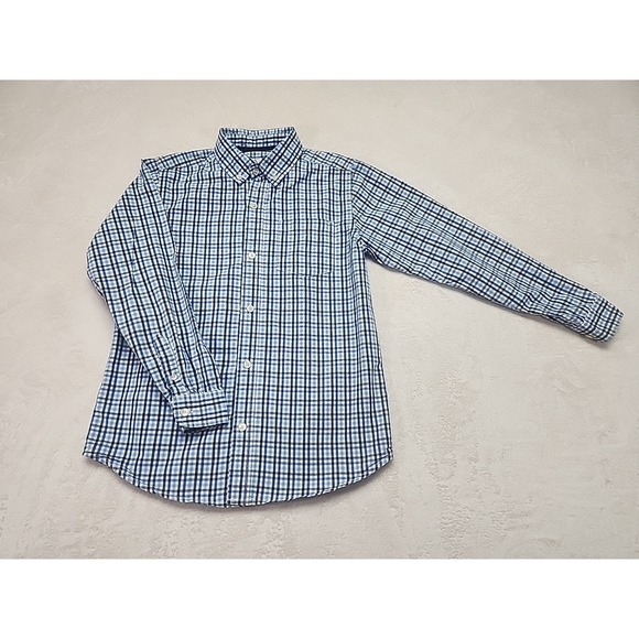 The Children's Place Other - Children's Place Button Down Long Sleeve Boys Large 10-12 ‎ Blue Check